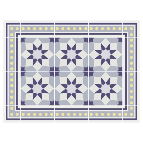 Tischset Vinyl Fliesen 6 Blau