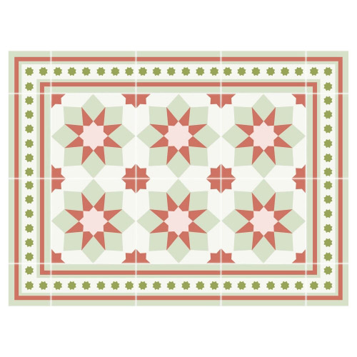 Tischset Vinyl Fliesen 6 Orange
