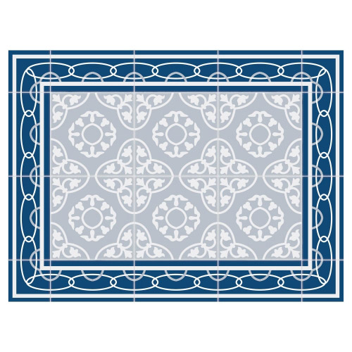 Tischset Vinyl Fliesen 8 Blau