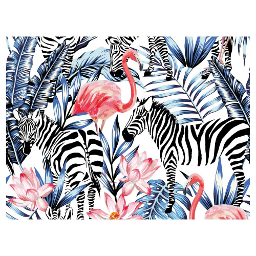 Tischset Vinyl Flamingo & Zebra