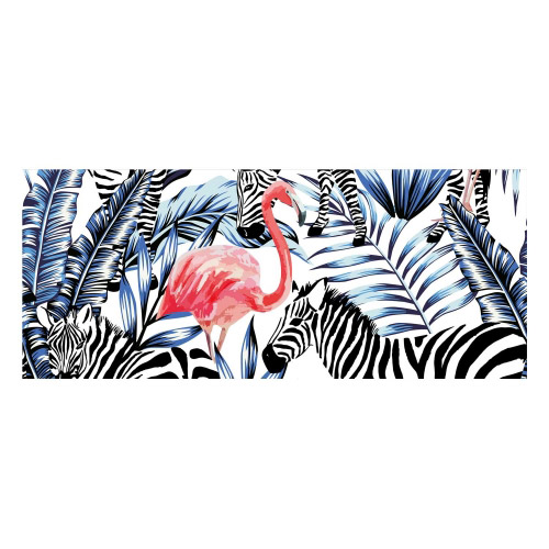Vinyl Teppich MATTEO 50x120 cm Flamingo & Zebra