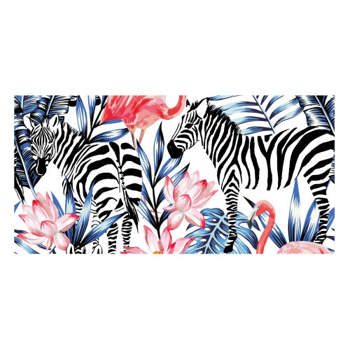 Vinyl Teppich MATTEO 70x140 cm Flamingo & Zebra