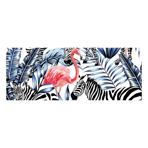 Vinyl Teppich MATTEO 70x180 cm Flamingo & Zebra