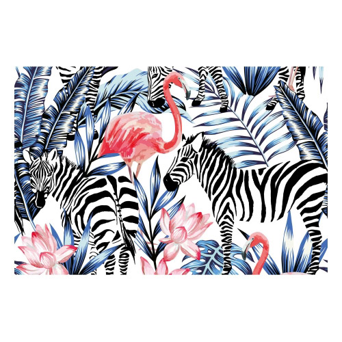 Vinyl Teppich MATTEO 90x135 cm Flamingo & Zebra
