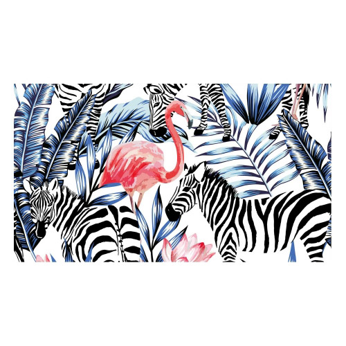 Vinyl Teppich MATTEO 90x160 cm Flamingo & Zebra