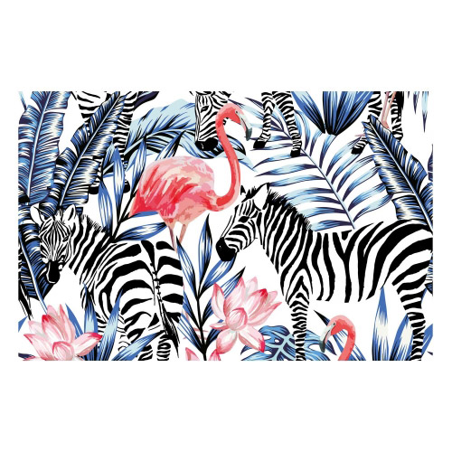 Vinyl Teppich MATTEO 118x180 cm Flamingo & Zebra