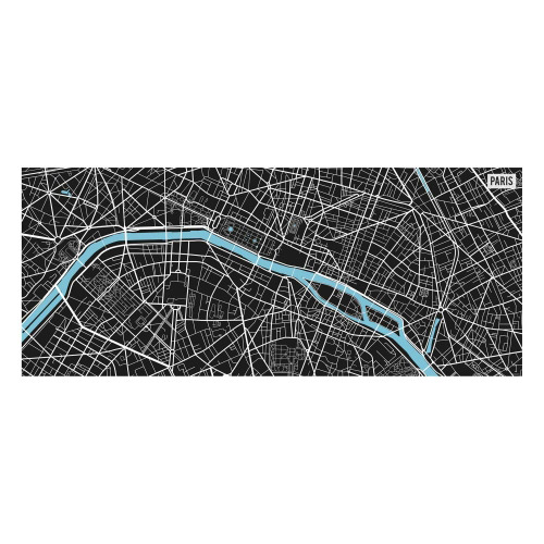 Vinyl Teppich MATTEO 50x120 cm Paris City Map S/W