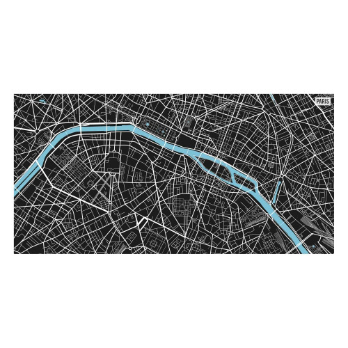 Vinyl Teppich MATTEO 70x140 cm Paris City Map S/W