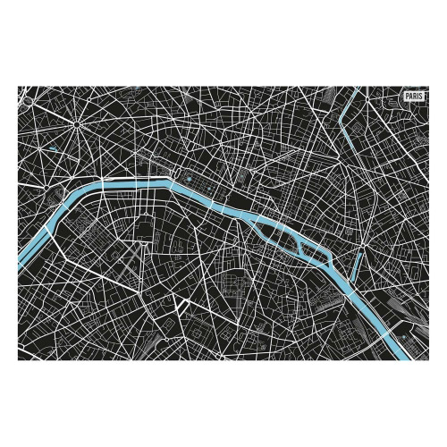 Vinyl Teppich MATTEO 90x135 cm Paris City Map S/W