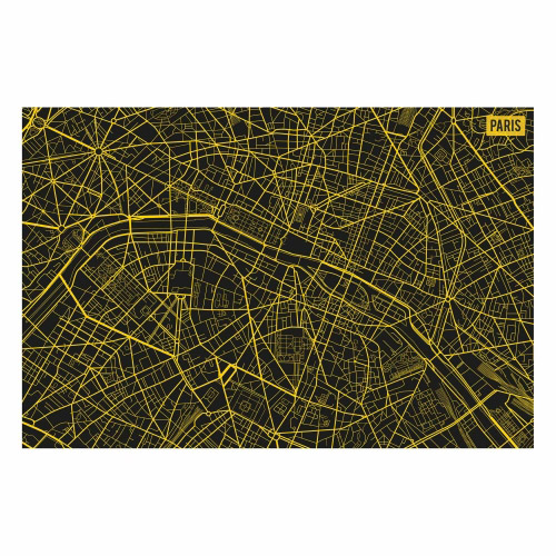 Vinyl Teppich MATTEO 40x60 cm Paris City Map Gelb