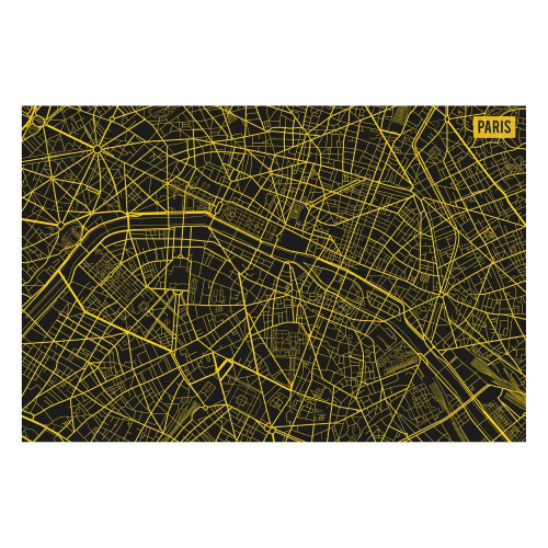 Vinyl Teppich MATTEO 60x90 cm Paris City Map Gelb