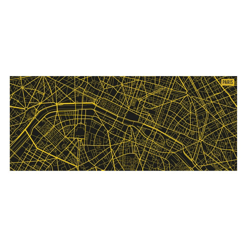 Vinyl Teppich MATTEO 50x120 cm Paris City Map Gelb