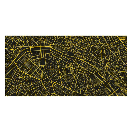 Vinyl Teppich MATTEO 70x140 cm Paris City Map Gelb