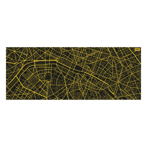 Vinyl Teppich MATTEO 70x180 cm Paris City Map Gelb