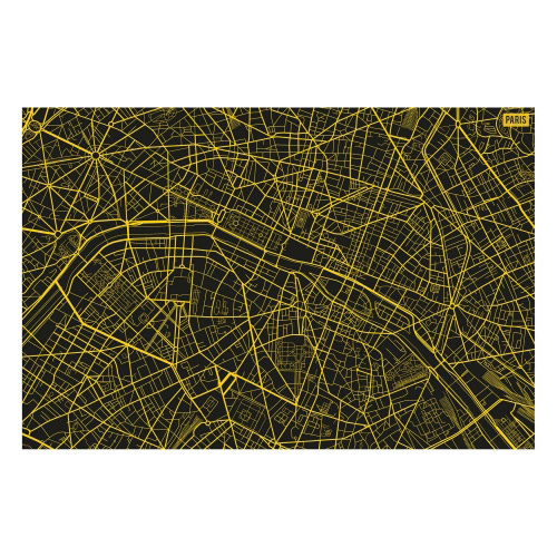 Vinyl Teppich MATTEO 90x135 cm Paris City Map Gelb
