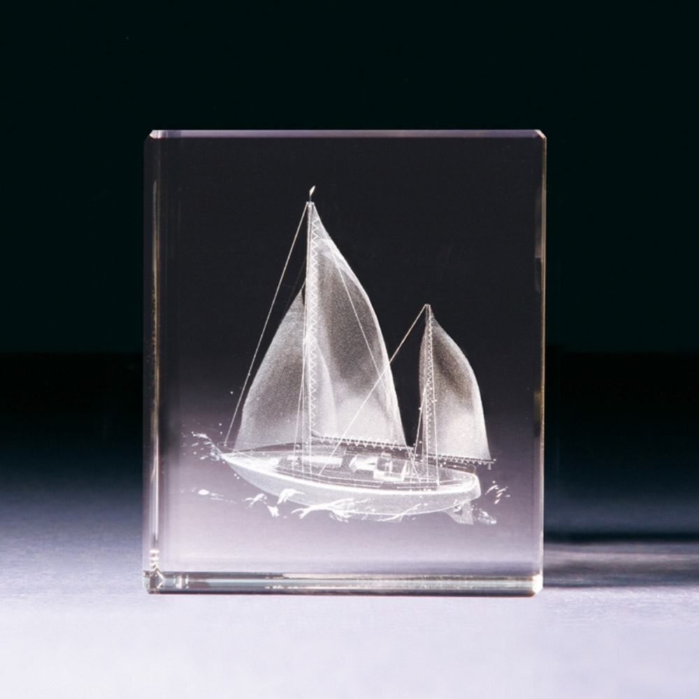 Glasblock 3d Motiv Segelyacht Contento