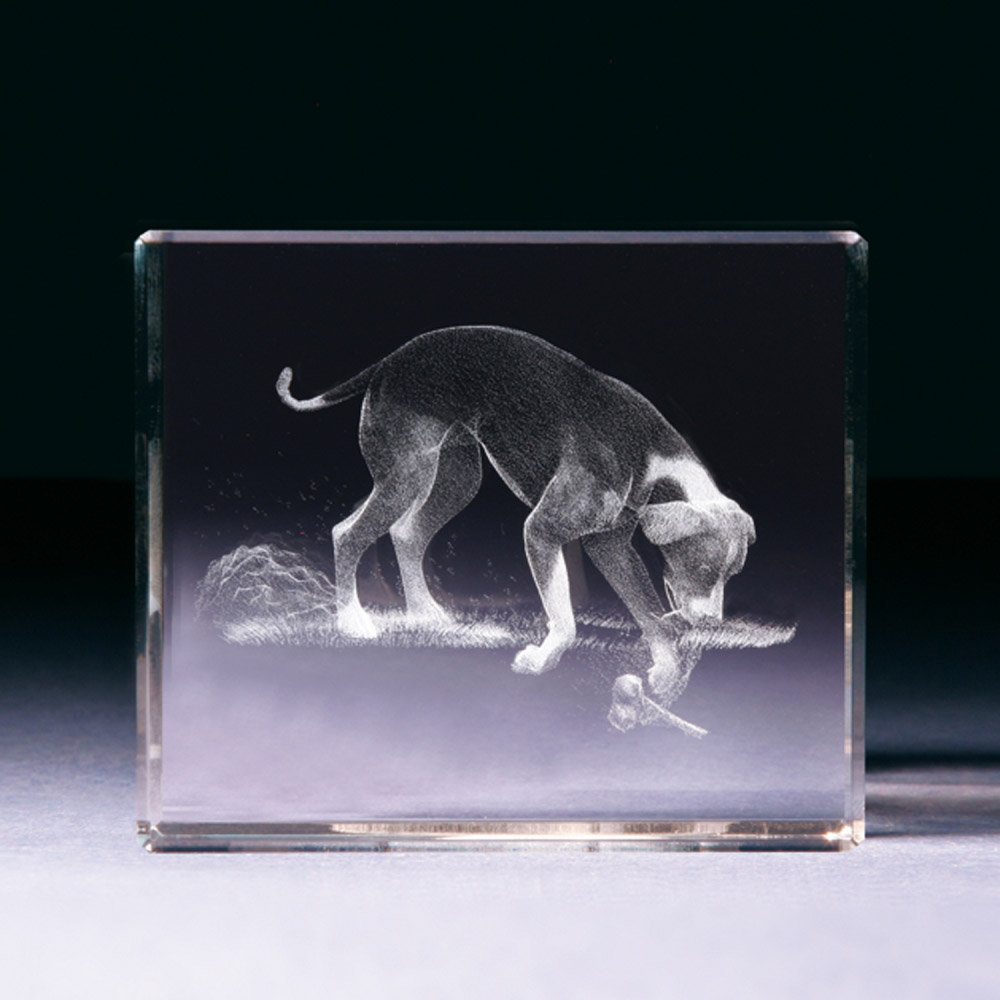 Glasblock 3d Motiv Grabender Hund Contento