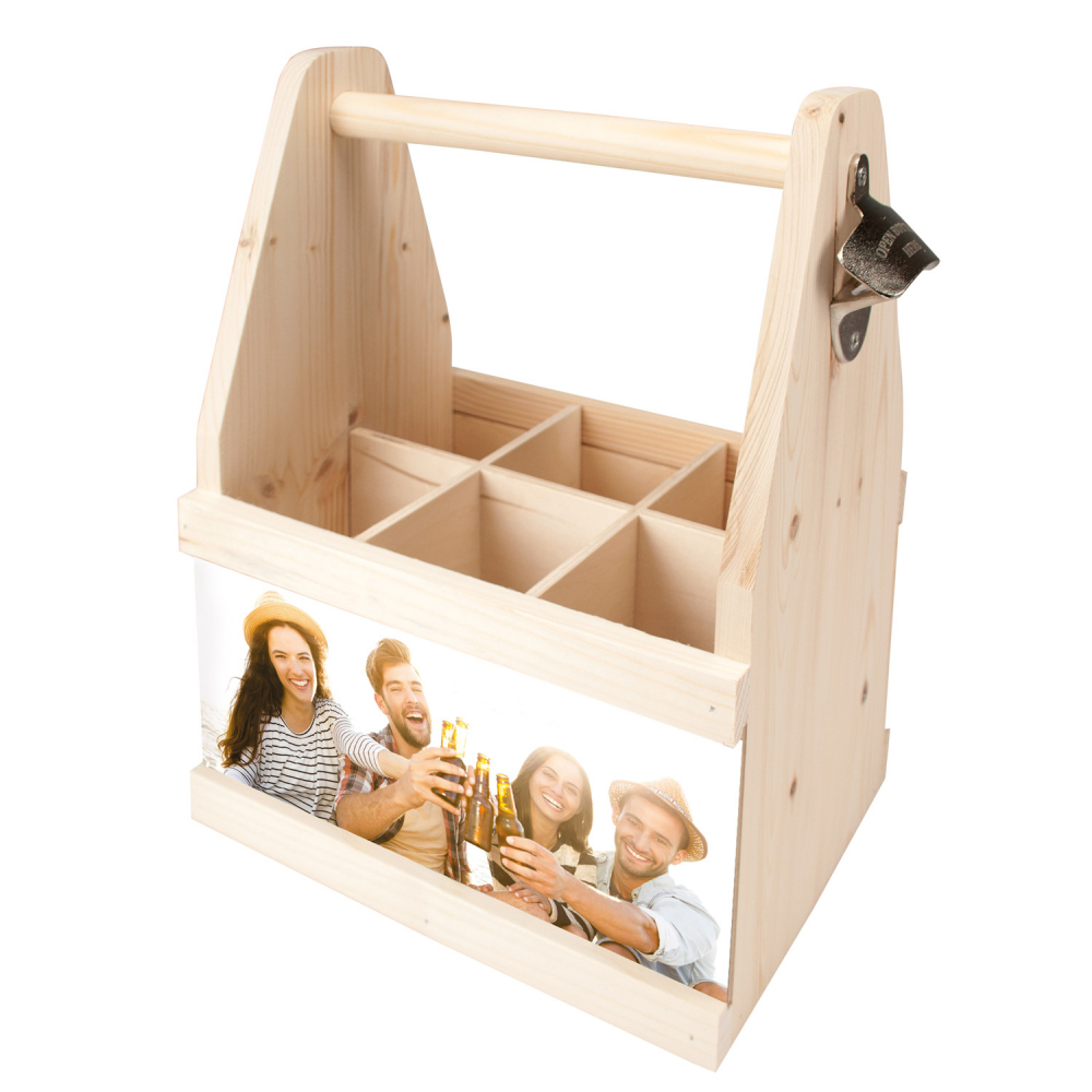 Foto Beer Caddy Flaschentrager Holz Mit Eigenem Foto Contento