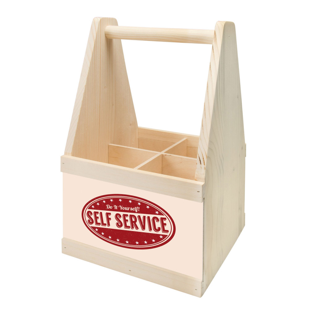 Wine Caddy Holz Flaschenträger SELF SERVICE | Contento