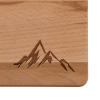 Frühstücksbrett Buche mit Gravur Berge