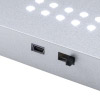 Leuchtsockel silberfarben mit weißen LEDs