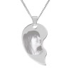 Halskette mit Gravur Herz 2-tlg - silber