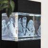 3D Glasfoto mit Leuchtstele schwarz L quer