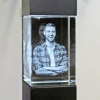 3D Glasfoto mit Leuchtstele schwarz XL hoch