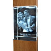 3D Glasfoto mit Leuchtstele Holz L hoch