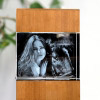 3D Glasfoto mit Leuchtstele Holz XL quer