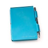 Quick Notes Alu-Notizblock blau mit Textgravur