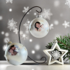 Weihnachtskugel mit Foto Silber und Ständer- Weihnachtsgeschenk