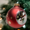 Weihnachtskugel mit Foto rot