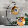 Christbaumkugel personalisiert mit Foto Gold Set mit Ständer