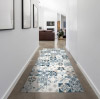 Vinyl Teppich MATTEO 70x180 cm Mosaik Blau-Beige