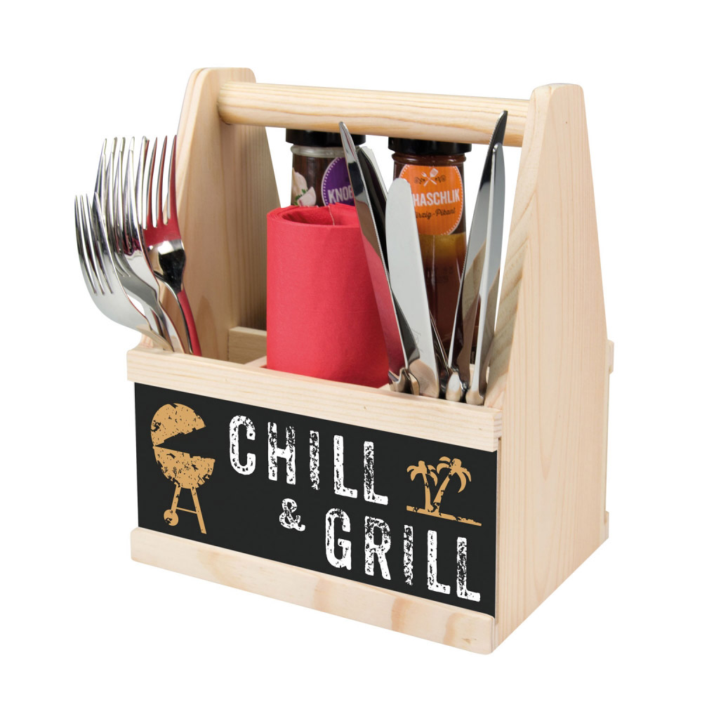 Besteck Caddy Holz Besteckträger CHILL Contento & GRILL 