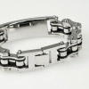 Gravur Armband Biker-Kette Herren silber-schwarz