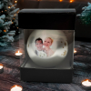 Weihnachtskugel mit Foto silber