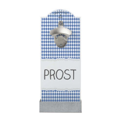 contento Wand-Flaschenöffner Weiß-Blau PROST 