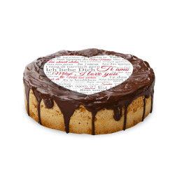 contento Cake Top Tortenbild Herz 20x19 cm  ICH LIEBE DICH