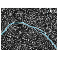 contento Tischset Vinyl Paris City Map S/W