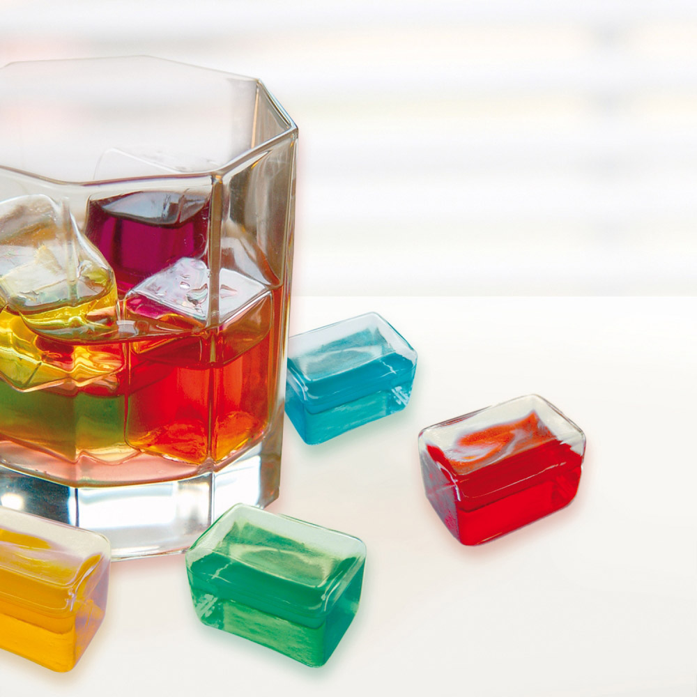 Bunte Eiswürfel aus Glas 6teiliges Set Contento