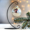 Weihnachtskugel mit Foto Silber und Ständer- Weihnachtsgeschenk