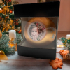 Christbaumkugel personalisiert mit Foto Gold Set mit Ständer