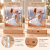 Personalisierte Acryl-Lampe mit LED-Holzsockel – inlumino