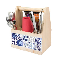 contento Besteck Caddy MOSAIK BLAU