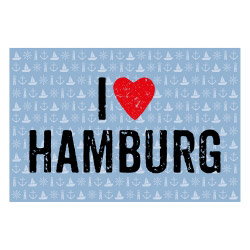 contento Matteo Vinyl Teppich 60x90 cm  I LOVE HAMBURG