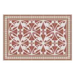 contento Vinyl Teppich MATTEO 60x90 cm Fliesen 7 Rot