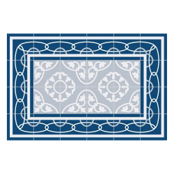contento Vinyl Teppich MATTEO 60x90 cm Fliesen 8 Blau