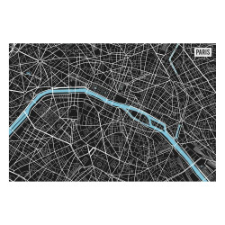 contento Vinyl Teppich MATTEO 60x90 cm Paris City Map S/W